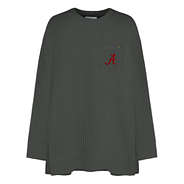alabama waffle crewneck sweatshirt in charcoal