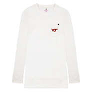 virginia tech quilted sweatshirt in ivory