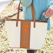 tennessee logo volunteers stripe canvas tote