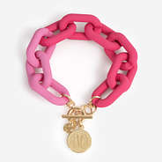 Personalized Acrylic Link Bracelet in Pink