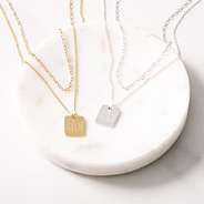 Personalized Layered Pendant Necklace in Gold and Silver