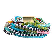 twisted bead bracelet in blue