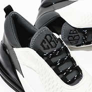 charcoal colorblock sneakers up close