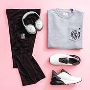 charcoal colorblock sneakers flatlay
