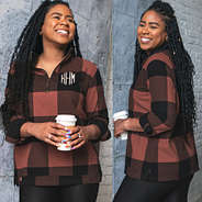 personalized pullover in plaid with leggings
