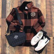 hickory plaid ootd with sneakers
