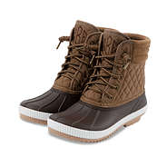 Monogrammed Quilted Duck Boots in hickory