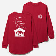 Monogrammed Christmas T-Shirt in Crimson