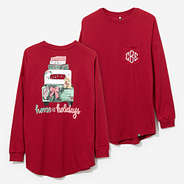 Monogrammed Christmas T-Shirt in Crimson F25