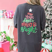 charcoal christmas t-shirt on ashley