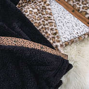 leopard sherpa jacket material