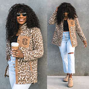 brown leopard sherpa jacket split image