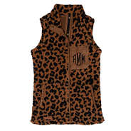 Monogrammed Leopard Sherpa Vest