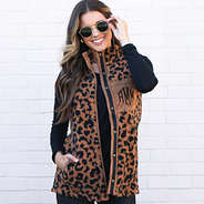 Monogrammed Leopard Sherpa Vest