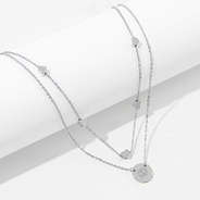 monogrammed layered heart necklace in silver