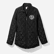 monogrammed puffer jacket in black updated