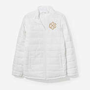 monogrammed puffer jacket in white