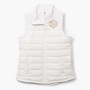 Monogrammed Puffer Vest in White