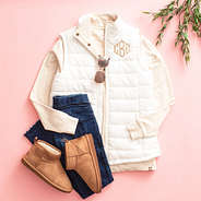 white vest flatlay