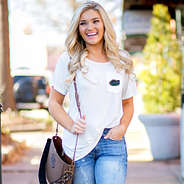 Florida Gators Boyfriend T-Shirt with jeans and purse