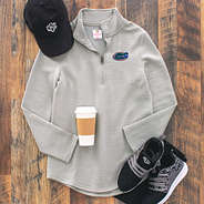Florida Gators Ribbed Pullover in Gray with onyx sneakers