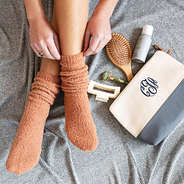 savannah cosmetic case with socks