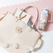 bone laptop tote bag flatlay