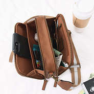 inside of crossbody camera bag.