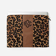 monogrammed leopard laptop sleeve in leopard spots