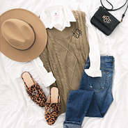 Camel Sweater Vest with Leopard Loafers OOTD