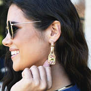 close up of rose all day earrrings