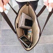 inside of suede tote