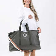 Studio Shot of Blonde wearing Charcoal Weekender