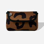 neoprene travel pouch in hickory leopard