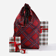 Gift Sack in Holiday Plaid Tartan