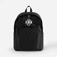 Monogrammed Quilted Laptop Backpack in Black