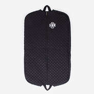 Monogrammed Diamond Quilted Garment Bag in Black