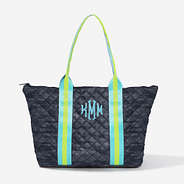 Monogrammed Puffer Tote Bag in Black Camo