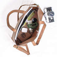 inside of monogrammed brown spencer tote bag