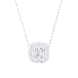 Monogrammed Square Pave Necklace