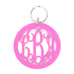 Personalized Pink Marble Monogram Keychain