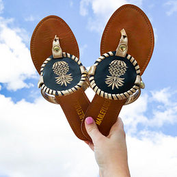 Embroidered Monogram Sandals Flip Flop – Marleylilly