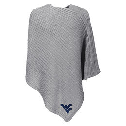 West Virginia Mountaineers Poncho in Heathered Gray