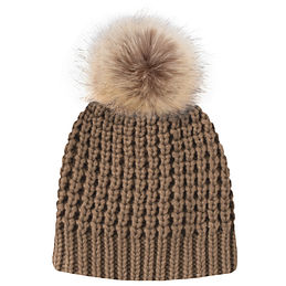 Chunky Knit Beanie in Brown