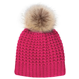Chunky Knit Beanie in Hot Pink