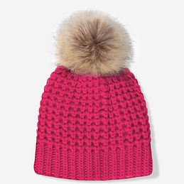 Chunky Knit Beanie in Hot Pink