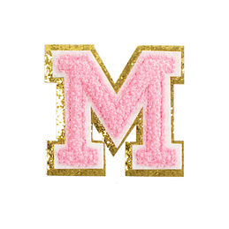 Pink & Gold Flair Chenille Letter Stickers  Varsity Chenille Bubble Letters  – L. Mae Boutique