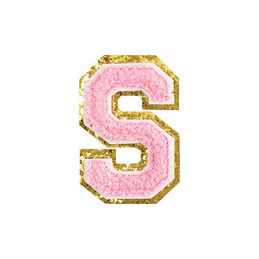 Pink & Gold Flair Chenille Letter Stickers  Varsity Chenille Bubble Letters  – L. Mae Boutique