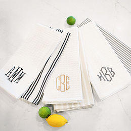 Monogrammed Dish Towel Set Monogrammed Dish Towel Set