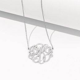 small sterling silver custom monogram necklace